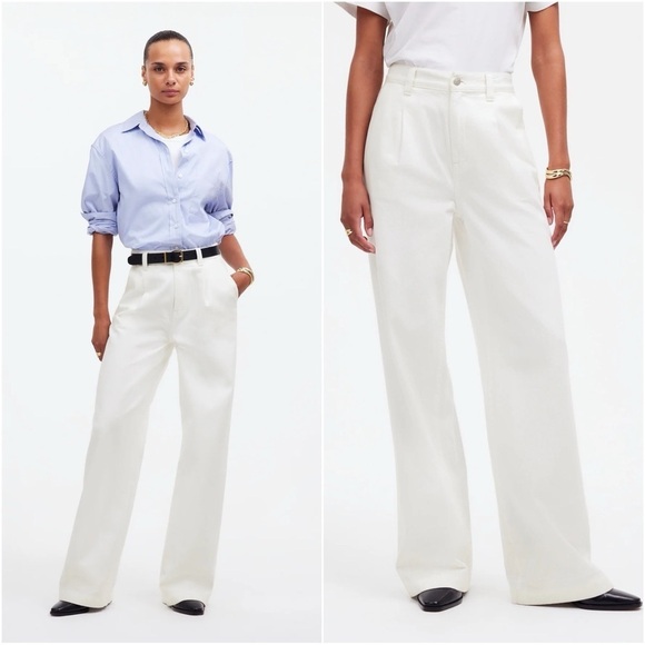Madewell Jeans The Harlow Wide-Leg: Airy Denim Edition Tile White 31 NWT New - Picture 1 of 13